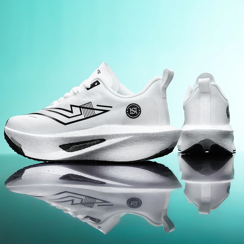 Bequeme, lässige und stilvolle Herren-Sport-Laufschuhe mit atmungsaktivem Mesh-Obermaterial, rutschfester und abriebfester Sohle, niedrigem Schnürdesign, geeignet für Freizeitkleidung, Laufen und Outdoor-Aktivitäten, für alle Jahreszeiten geeignet. – Detail 3
