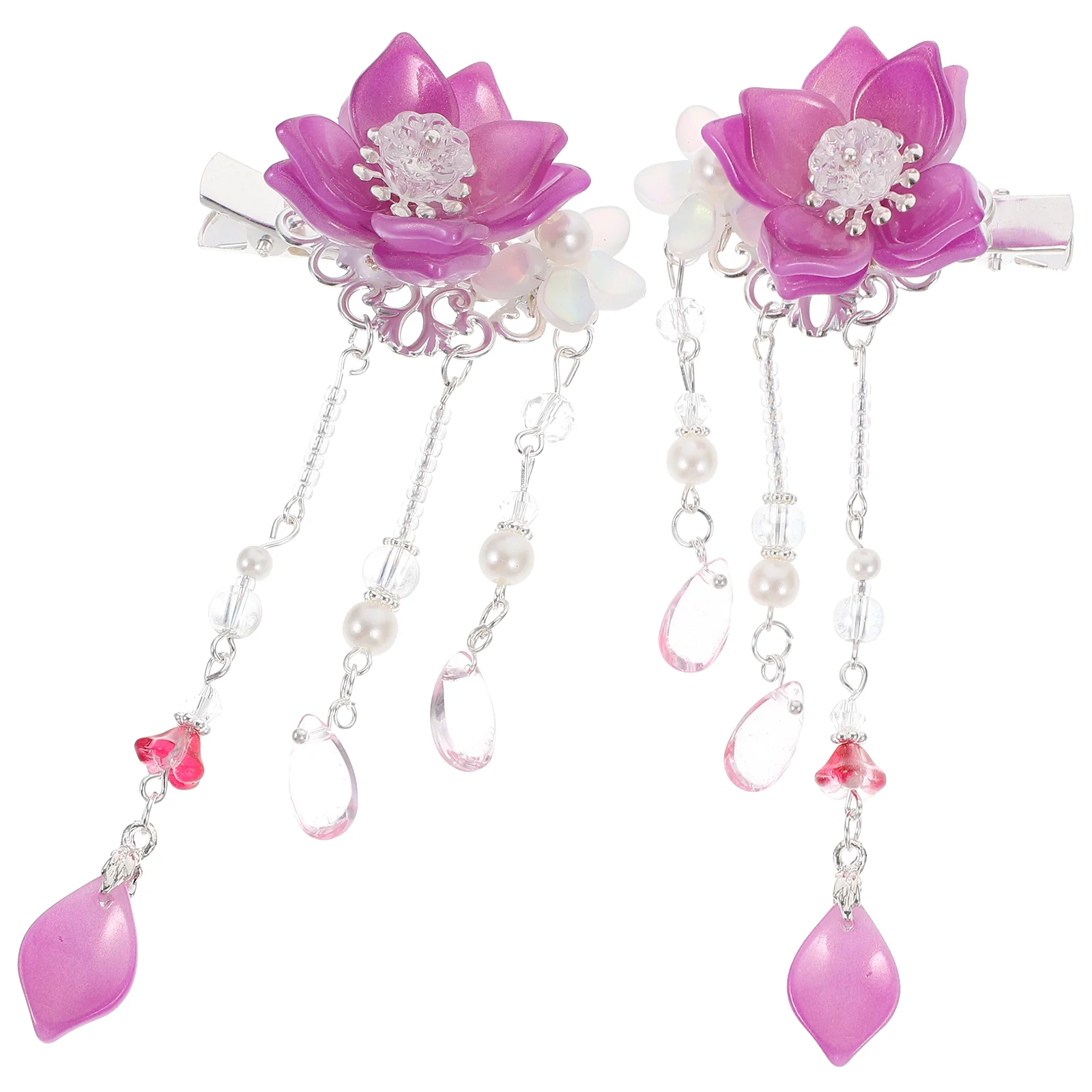 

Hairpin Headgear Asian Accessories Chinese Tassel Zinc Alloy Abs Temperament Clip Styling