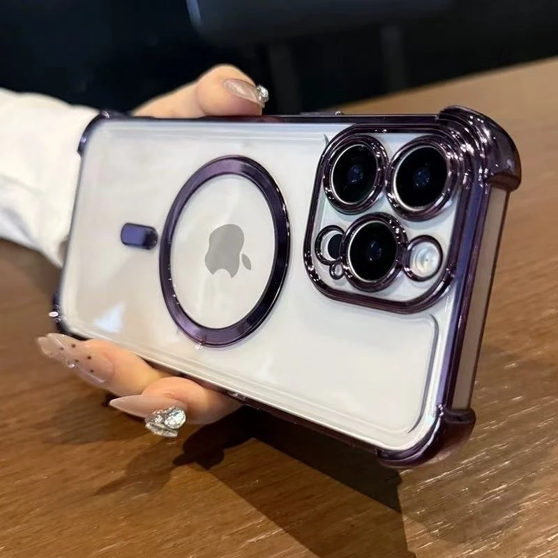Luxury Magnetic Phone Case with Soft Plating Cover