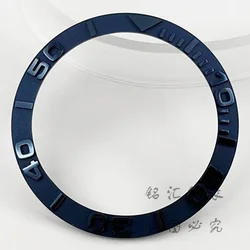 Elegant Sloping Ceramic Bezel Insert - Gold Black Rose Gold, 38mm (NO.6 Blue)
