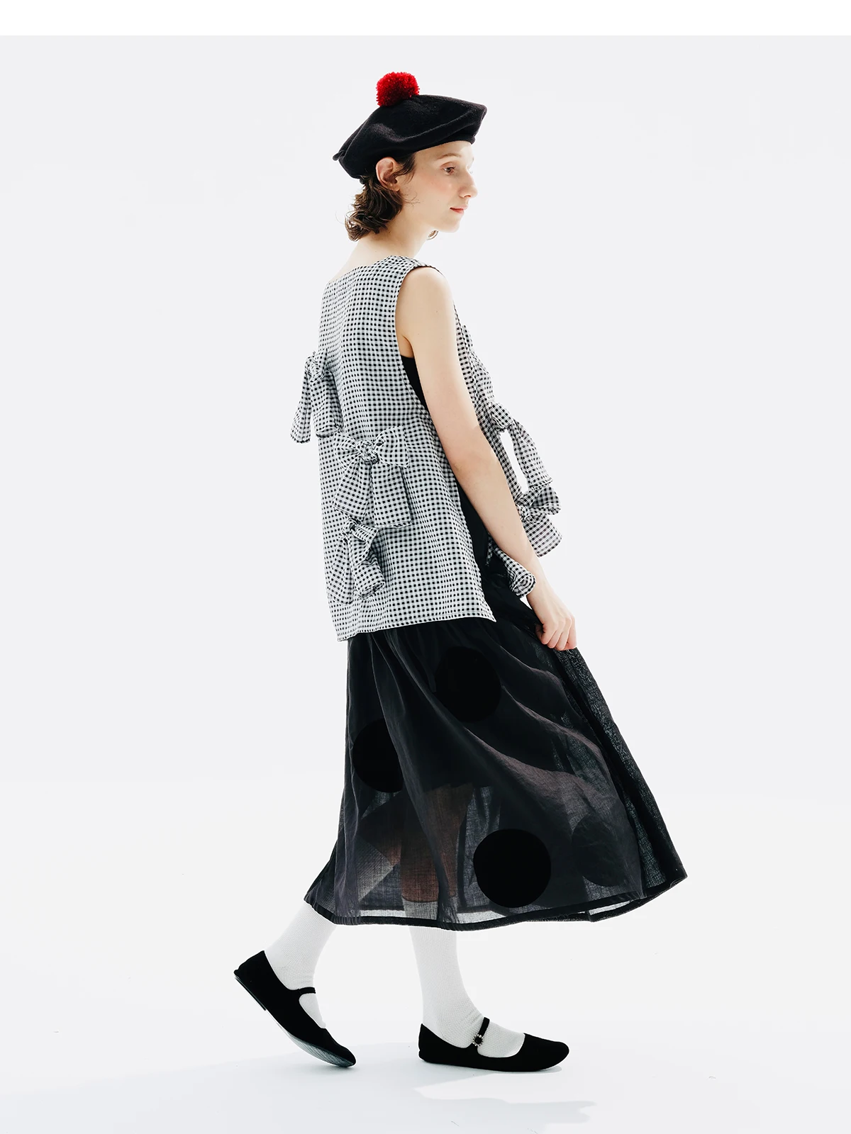 Polka Dot Decal Long Skirt