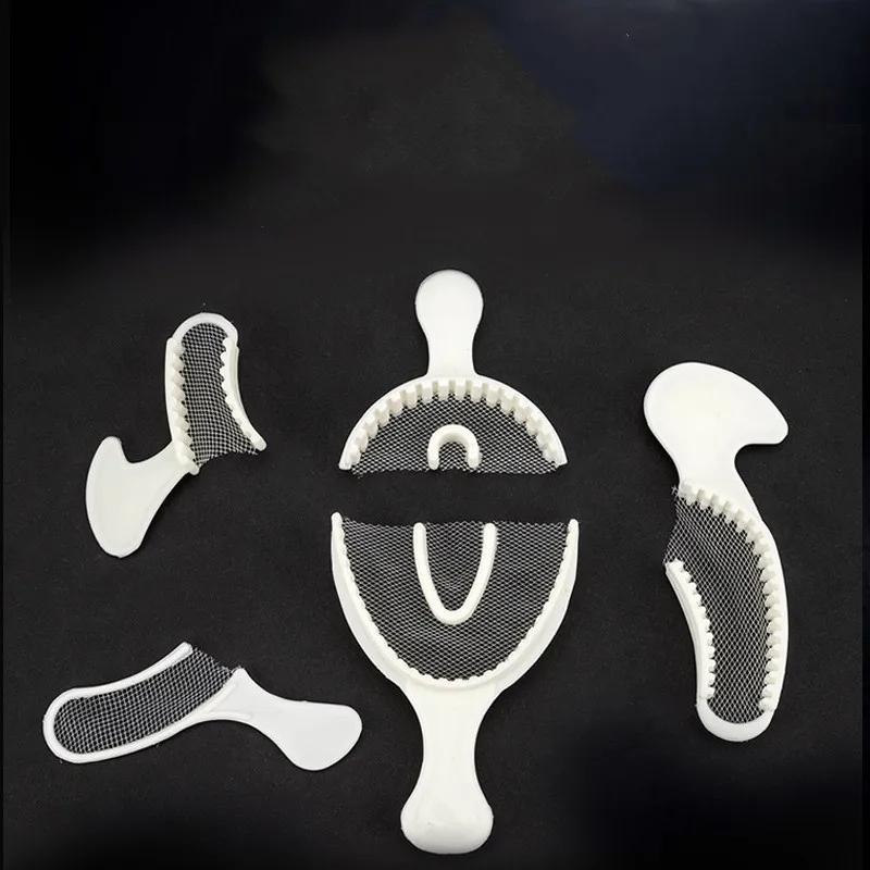 100pc Dental Disposable Impression Bite Registration Net Tray Dental Impression Plastic Tray With Mesh Dentist Tool Teeth Holder 1