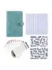 A6 Faux Leather Button Closure Loose Leaf Binder With Cash Envelope Pockets & Replacement Storage Bag ,Used for Bookkeeping, Sav 1