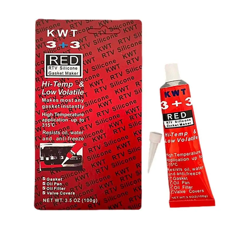 

Silicone Gasket Sealer Waterproof Red RTV Gasket Maker 100g Multifunctional Sealant For Metal Window Door Gaskets Engines