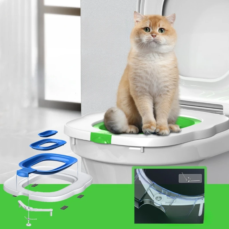 Plastic Cat Toilet Training Kit Reusable Puppy Cat Litter Mat Toilet Trainer Pets Cleaning Cats Training Product pet cleaning tools cat toilet trainer