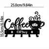 Coffee Bar Decor Rustic Metal Wall Art with Coffee Mug Sign and Hooks Coffee Shops and Homes Featuring a Stylish Coffee Bar Sign 2