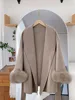 BZVW High End Double-sided Wool Strapping Coat Women's Removable Cuffs Fox Fur Temperament Double-sided Cashmere Short Jacket 5