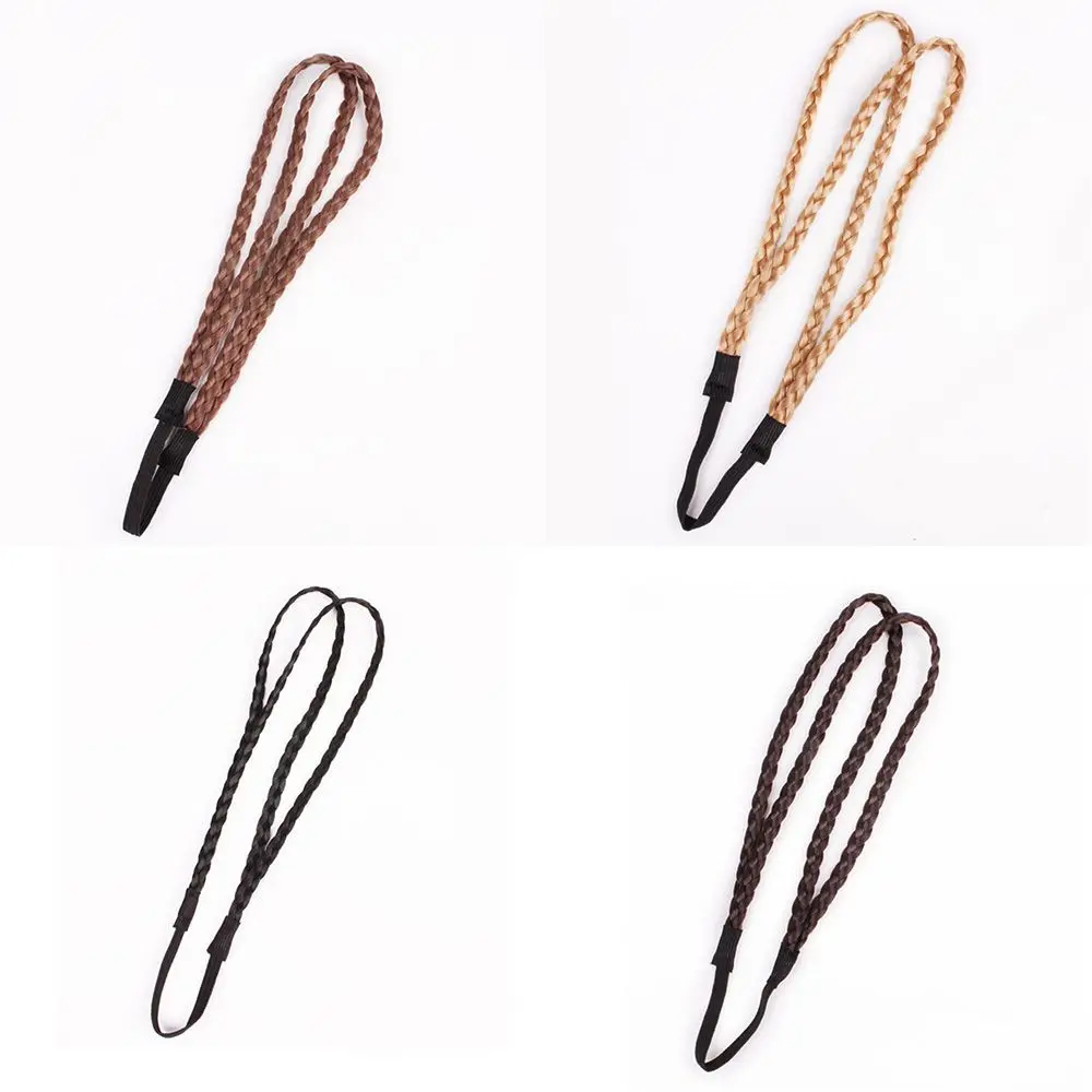 Accessori per capelli sintetici: Fascia per capelli intrecciata a 4 colori, parrucca intrecciata, fascia per capelli con parrucca, parrucca sintetica a doppia treccia - immagine 6