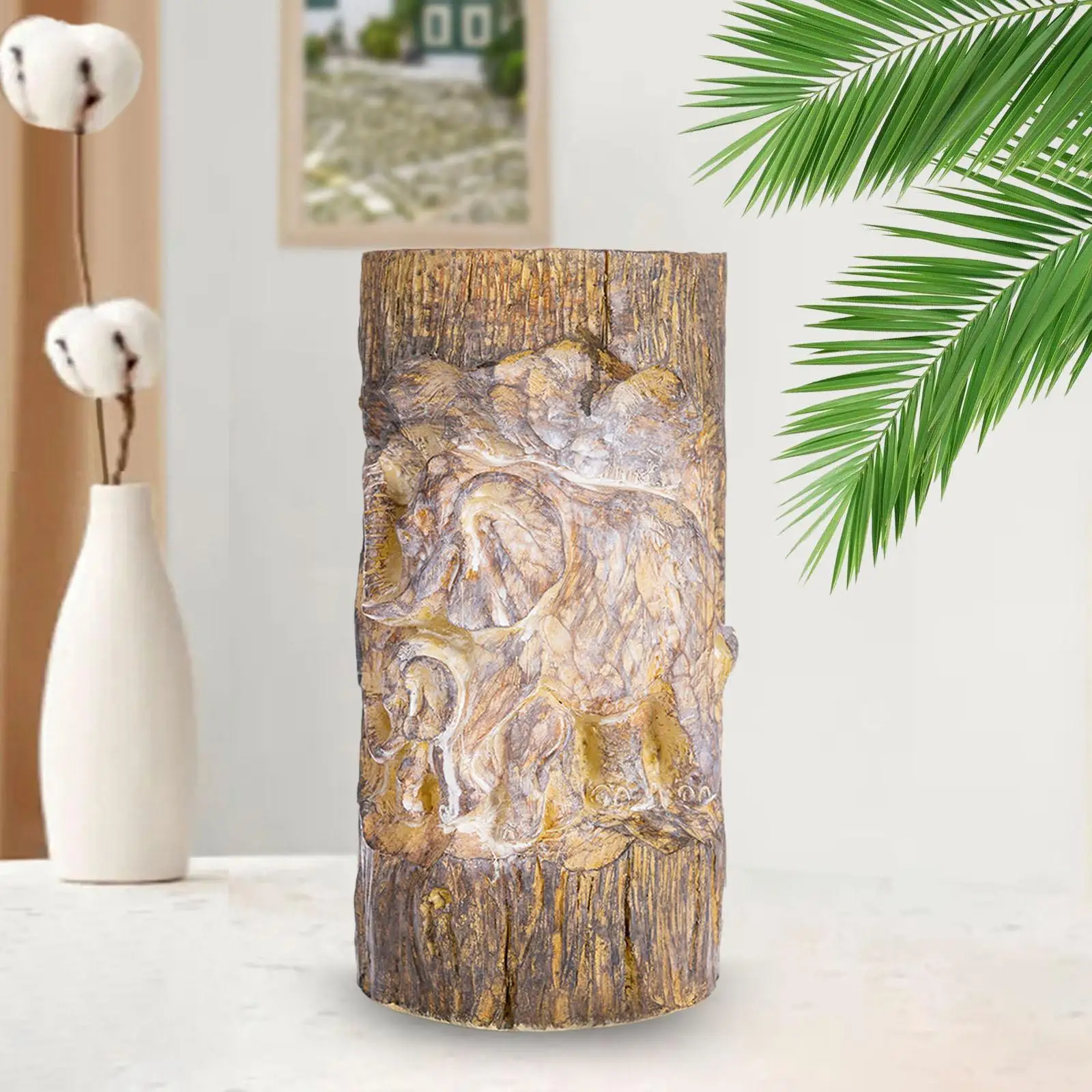 

Elephant Woodcut Decoration Decorative Elephant Statue Elephant Figurine Ornament for Holidays Bar Dining Room Desk Bookshelf