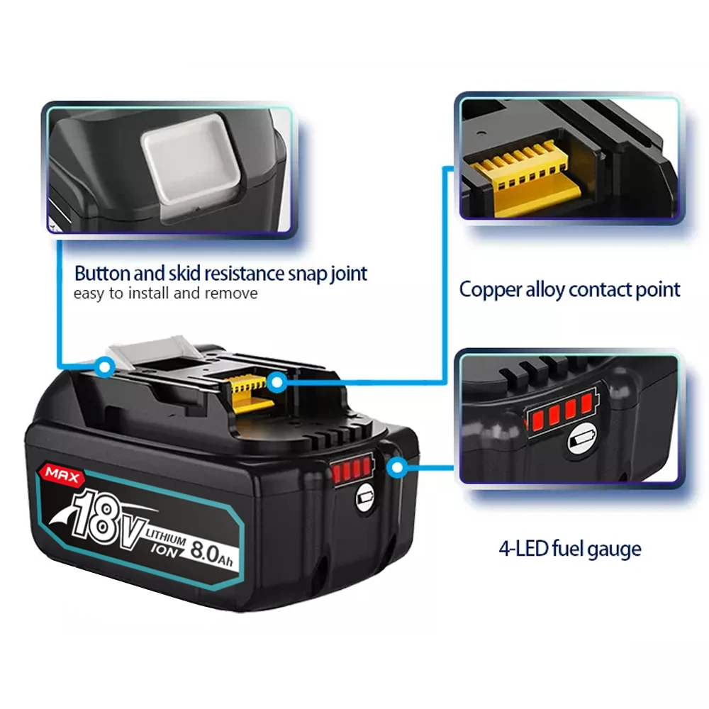 LCD Charger Rechargeable Battery 18V 6000mAh Lithium ion power tool battery rechargeable battery For Makita 18v Battery 6Ah BL1815 BL1850 BL1830 BL1860 LXT400