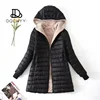 Women's Jacket Winter New Mid Length Korean Edition Hooded Fit Plus Fleece Cotton Coat Warm Lamb Fleece Parkas Winter Jackets 1