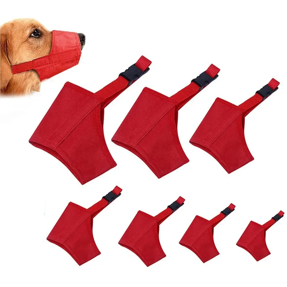 Dog Muzzle Durable Dog Nylon Muzzle Adjustable Breathable Mouth Muzzle for Dogs Anti Biting Chewing Dog Mouth Mask Pet Training Accessories