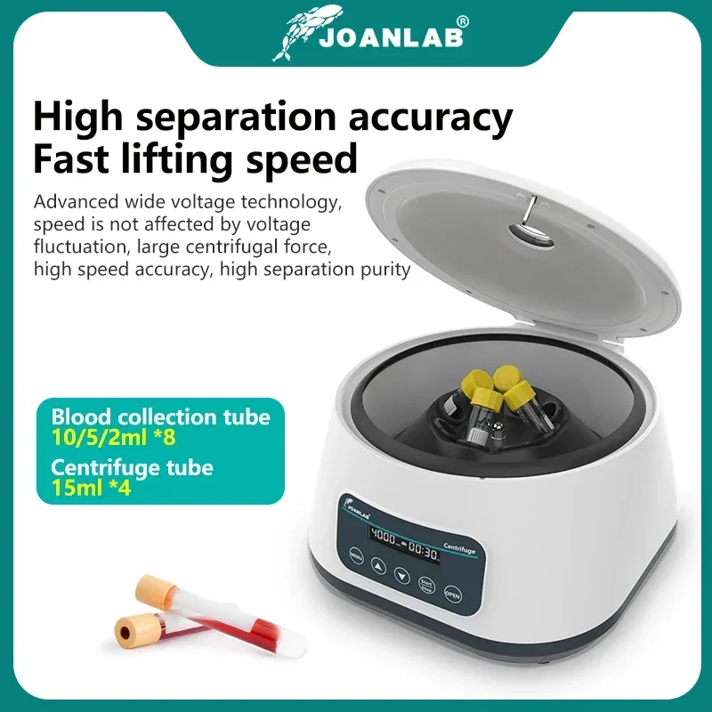 JOANLAB Plasma Centrifuge Laboratory Digital Centrifuge Machine For 2/5/10ml Blood Collection Tube And 15ml Tube