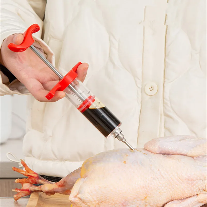 Description Picture 5 of itemKitchen Meat Marinade Injector Stainless Steel Flavor Needle Barbecue Turkey Seasoning Sauce Syringe Cooking Accessories