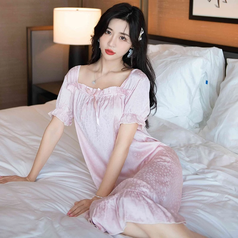 2022 летние высококачественные шелковые атласные пикантные кружевные ночные