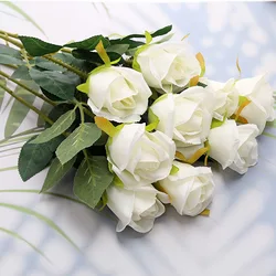 Elegant Artificial Rose Bouquet for Weddings and Home Décor - Set of 7 (White)