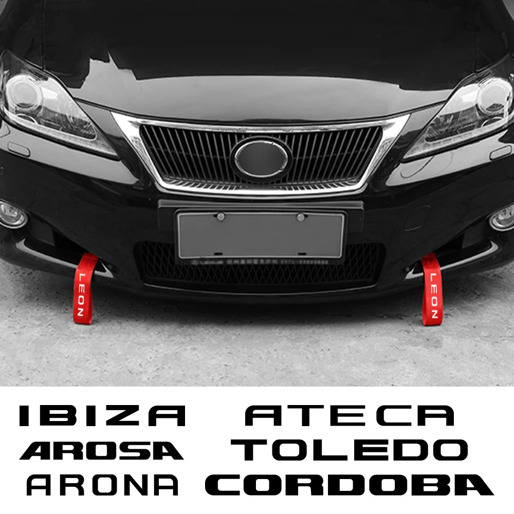 Car Tow Decoration car tow decoration car decoration strap car accessories strap For Seat Leon Ibiza Ateca Arona Cordoba Toledo Altea Alhambra Arosa Exeo Mii Tarraco Car Decorative Trailer Rope Car Accessories