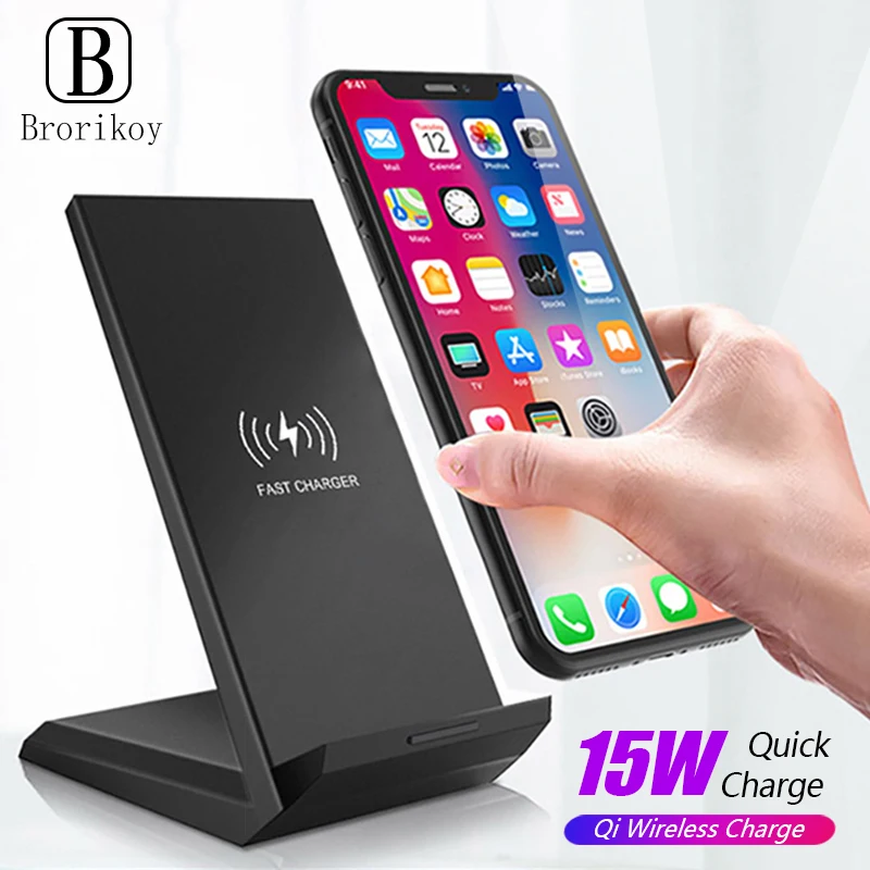Беспроводное зарядное устройство 15 Вт, подставка для iPhone 11 12 13 Pro Xs Max Xr 8 Samsung Xiaomi, беспроводная быстрая зарядная станция, настольный держатель