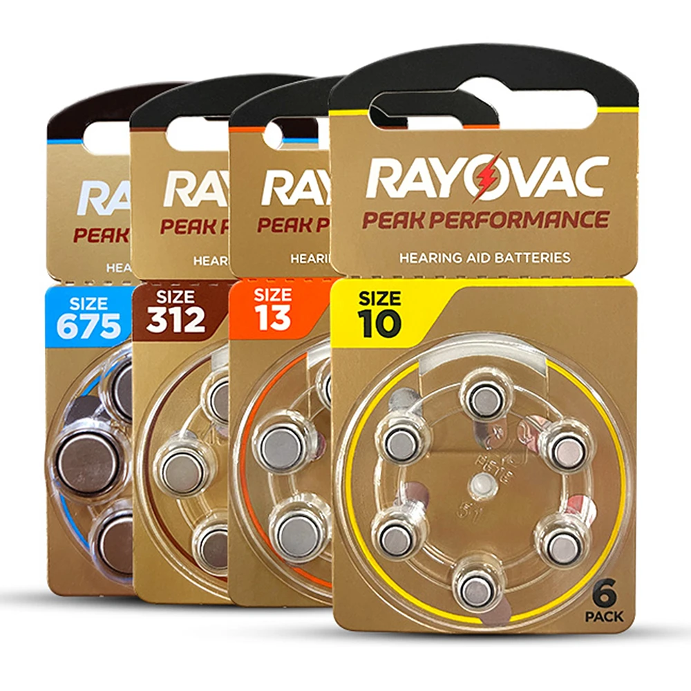 (60 pieces) Hearing Aid Batteries RAYOVAC PEAK A312 A13 A10 A675 Extra