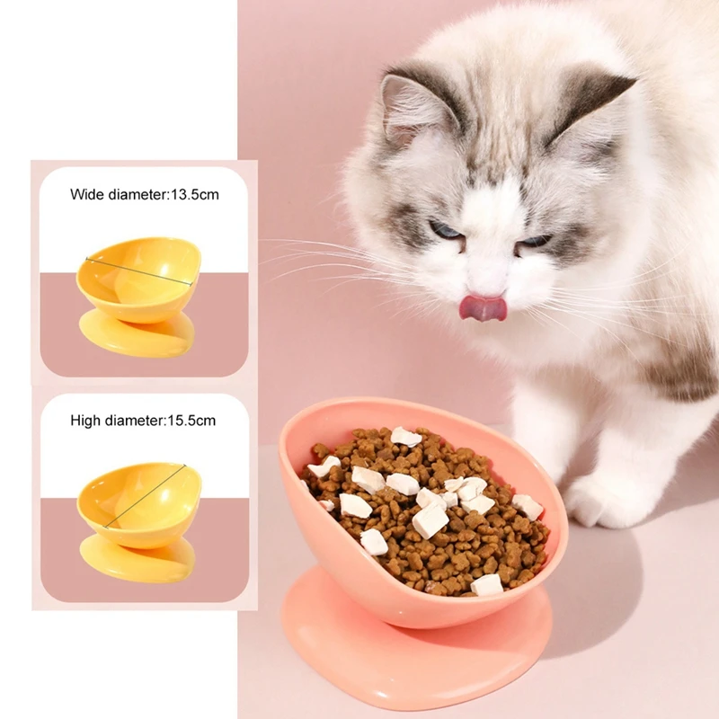 Tilted Raised Posture Cat Food Bowl Neck Protection Anti Vomiting 15 Degree Elevated Slanted Stand Pet Bowls for Cats Puppies 6