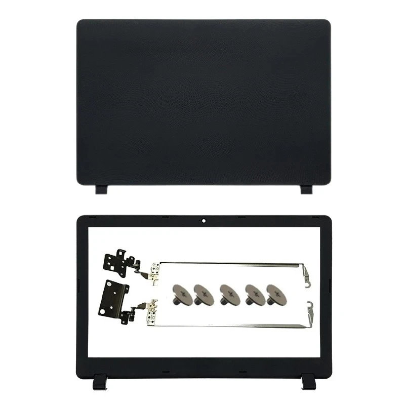 Sleek Black Laptop Case with LCD Back Cover, Front Bezel, and Hinges