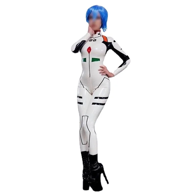 

Latex Rubber Gummi Catsuit Fashion Racing uniform Party Cosplay Kurzarm Ganzanzug 0.4mm Suit