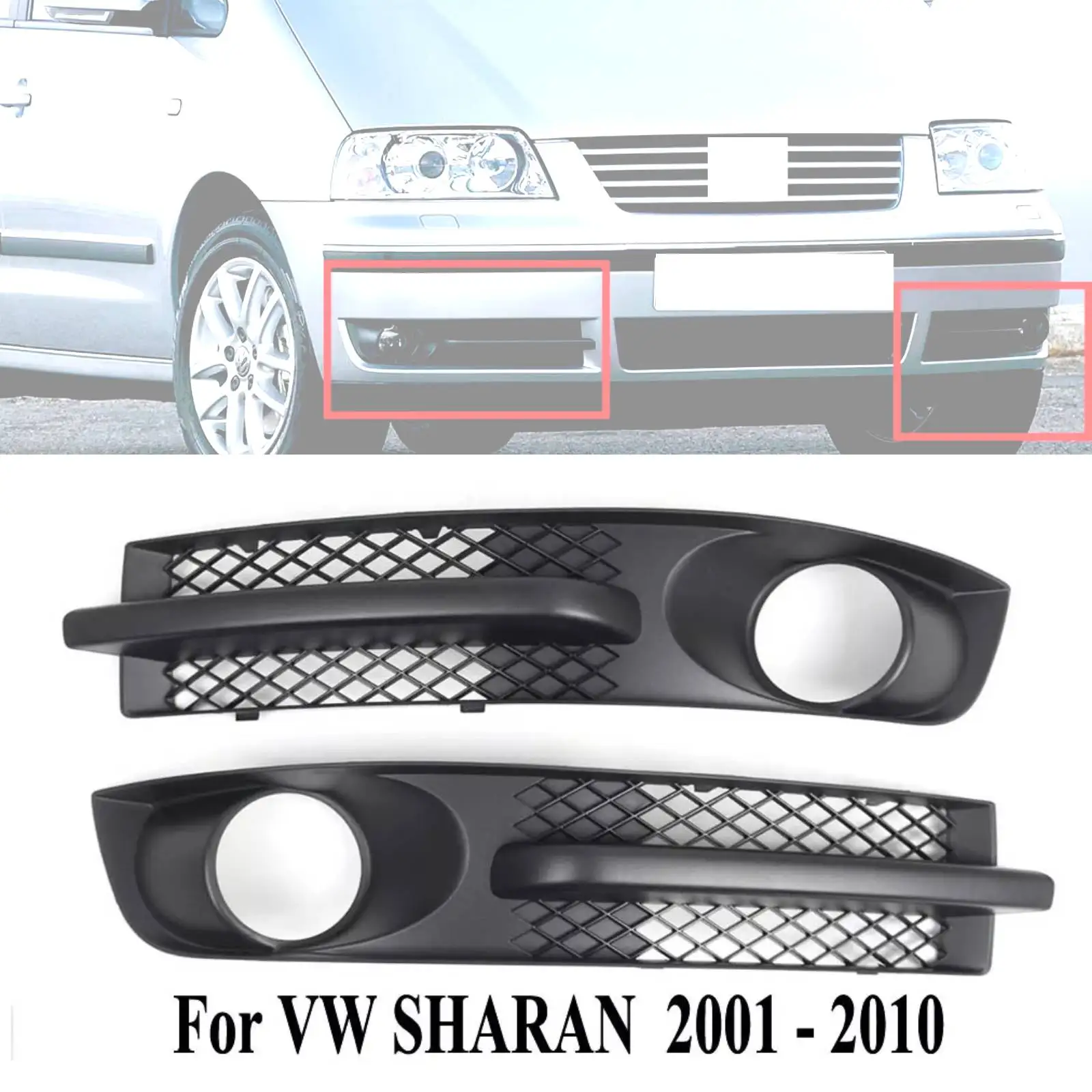 Parrilla Capó Seat Alhambra 7m Rejilla Delantera Seat Alhambra 7M 2000-2010 - Parrilla Superior Izquierda, ABS Rejilla Superior Izquierda Alhambra