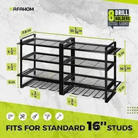 KAFAHOM Power Tool Organizer, 8 Drill Holder Wall Mount, 4 Layers Garage Tool Organizers Tool Shelf with Holder 2