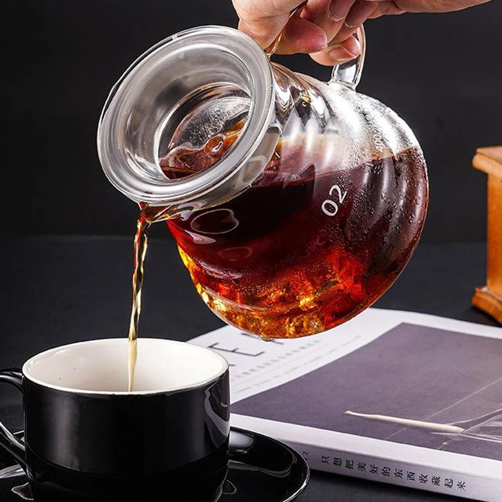 Coffee Pot Coffee Server 600ml Glass Coffee Carafe Coffee Pot Clear Standard Server for Pour Over Maker