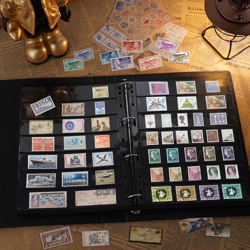 Postage Stamps Album 1PCS 9 Hole Pages Inserts Loose Leaf For Collecting Storage Book stamp album inners