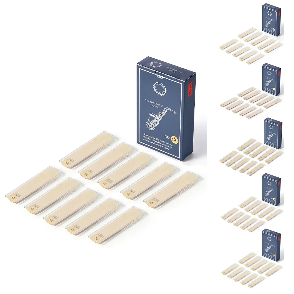 10 Packs Alto Saxophone Reeds Advanced Cutting Technology Alto Sax Reeds Strength 1.0 1.5 2.0 2.5 3.0 3.5