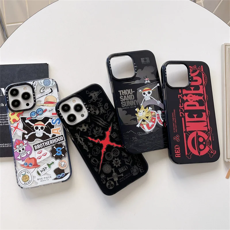 Fashion Brand One Pieces Case for iPhone 15 14 13 12 11 Pro Max X Xs XR 15plus Hot Japan Anime Luffy Silicone Cover