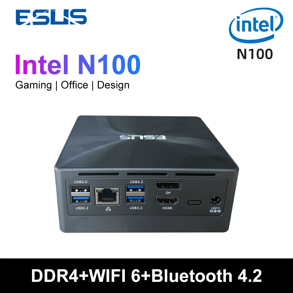 

Мини-ПК Z3 ESUS, Intel N100, 8 + 512 ГБ, Windows 11/10, WIFI6, 1000 м, 4K, 60 Гц, DDR4, USB3.2