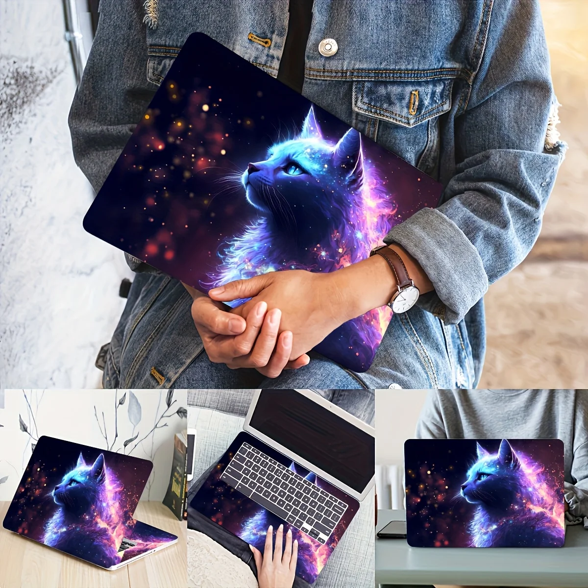 2 스타 캣 노트북 스티커 HP Dell Lenovo Apple Asus 노트북 용 비닐 완벽한 디지털 선물 데칼 스티커