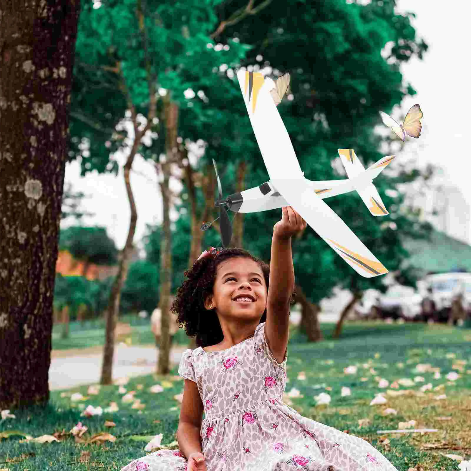 

Outdoor Toys Airplane Small Model Flying Rubber Band Airplanes Kids Powered DIY Child