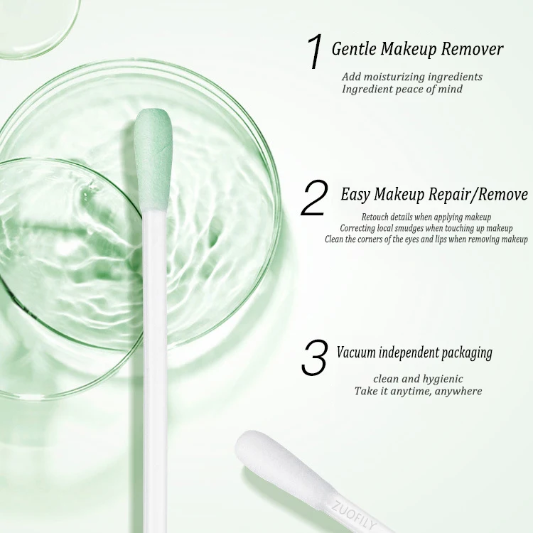 25pcs/Box Cotton Swabs Makeup Remover Stick Face Eye Lip Make Up Details Cleansing Liquid Water Portable Travel Skin Care 6