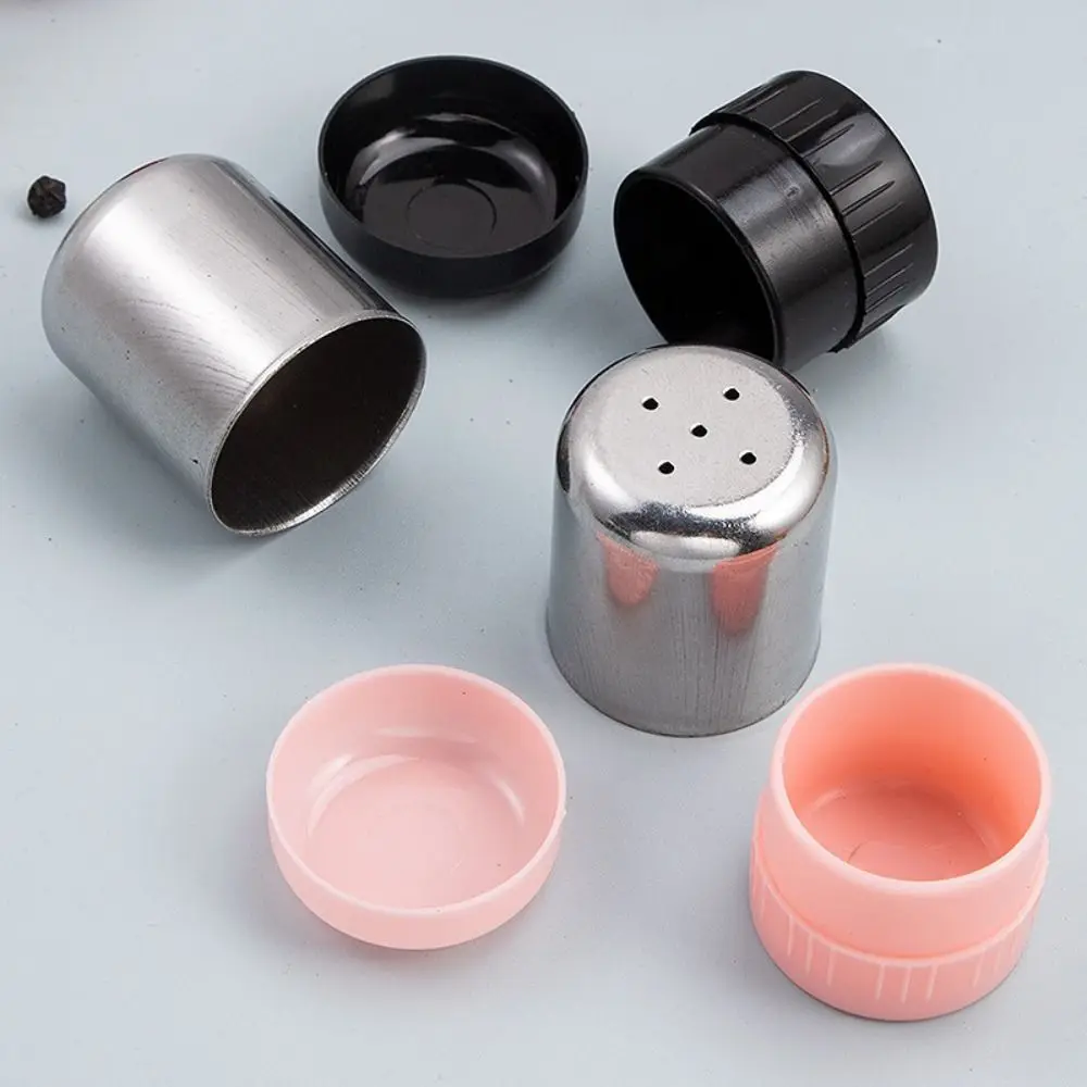Barbecue Tools 1/5 Holes Stainless Steel Spice Jar with Dustproof Lid Rust-proof Seasoning Bottle Detachable Condiment Jar Sugar