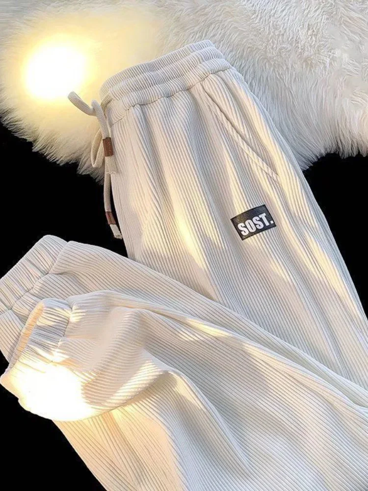 Description Picture 6 of itemAutumn Winter Corduroy Leggings Trousers for Men Women Casual Lovers Versatile High Street Trend Oversize Preppy Sports Pants