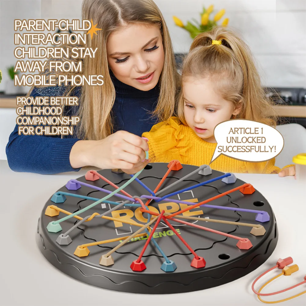 Kid Rope Knots Puzzle Social Board Game for Logic Thinking Challenge