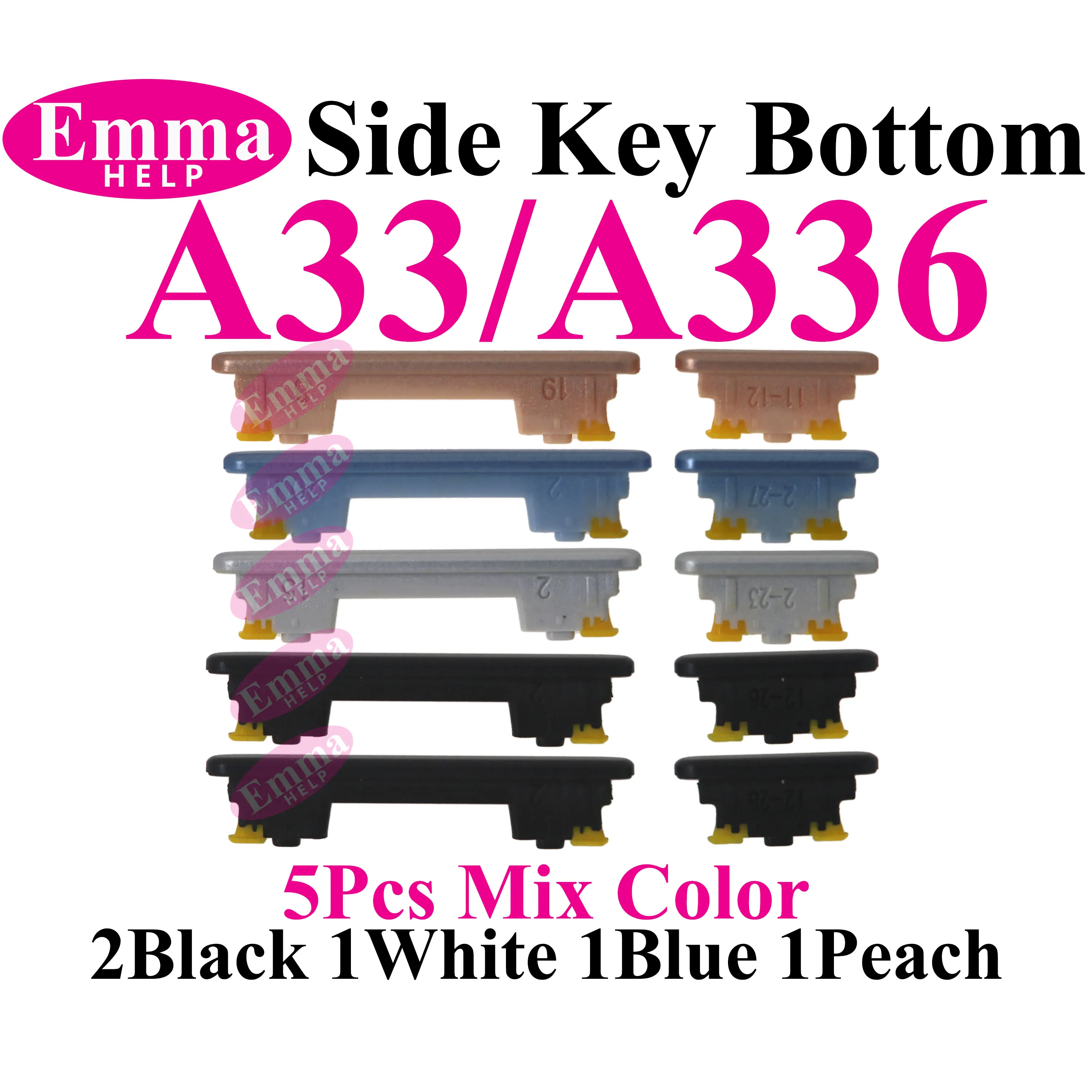 5-Piece On/Off & Volume Side Key Button Set Replacement
