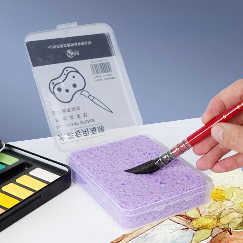 1 Pc Watercolor painting sponge boxed moisturizing special water chalk strong water absorption sponge tool art
