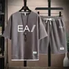 Summer Men's two-piece Linen Fabric Casual T-shirt and Men's Tracksuit Fashion short-sleeved tracksuit 3