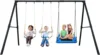 600lbs Heavy Duty Swing Set with 1 Platform Swing, 2 Belt Swings,A Frame Metal Swing Set for Outdoor Backyard 2