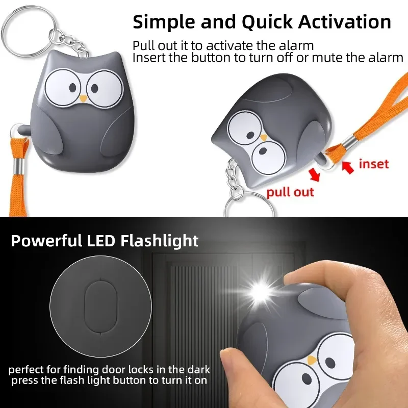 Compact 130dB Safety Siren Keychain for Personal Self-Defense
