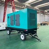 Générateur diesel mobile sur remorque à 4 roues, générateur diesel silencieux 300 kW, 375 kVA avec alternateur sans balais, moteur diesel 6126 4