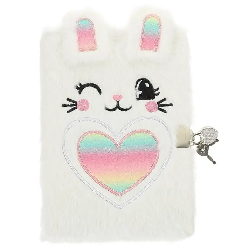 

Lovely Notebook Daily Use Plush Rabbit Notebooks Fluffy Diary Notepads Daily Use Notebook