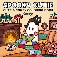 [Spooky Cutie Coloring Book] 1pc Cozy Hygge Spooky Cutie Adult Coloring Book - Relaxation with Adorable Creepy Creatures, Paper 1