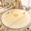 Pink Girl New Round Carpet Children Room Warm Fluffy Soft Decorative Carpets Geometric Love Anti Slip Rug Carpet for Living Room 4