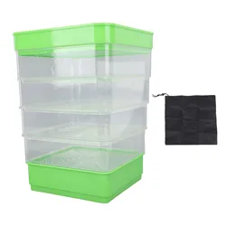 Stackable Sprouter Kit - Durable, Space - Saving Plant Grow Trays for Easy Bean Sprout Cultivation (Without cover)