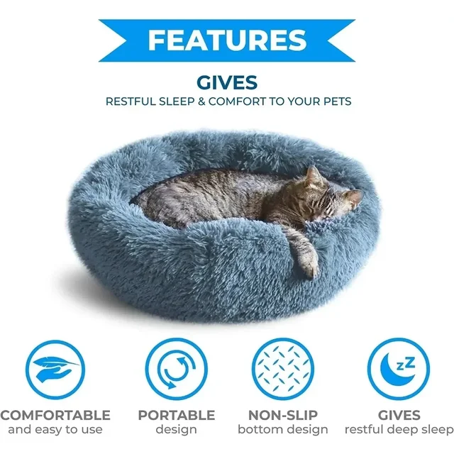 Round Plush Pet Bed 3